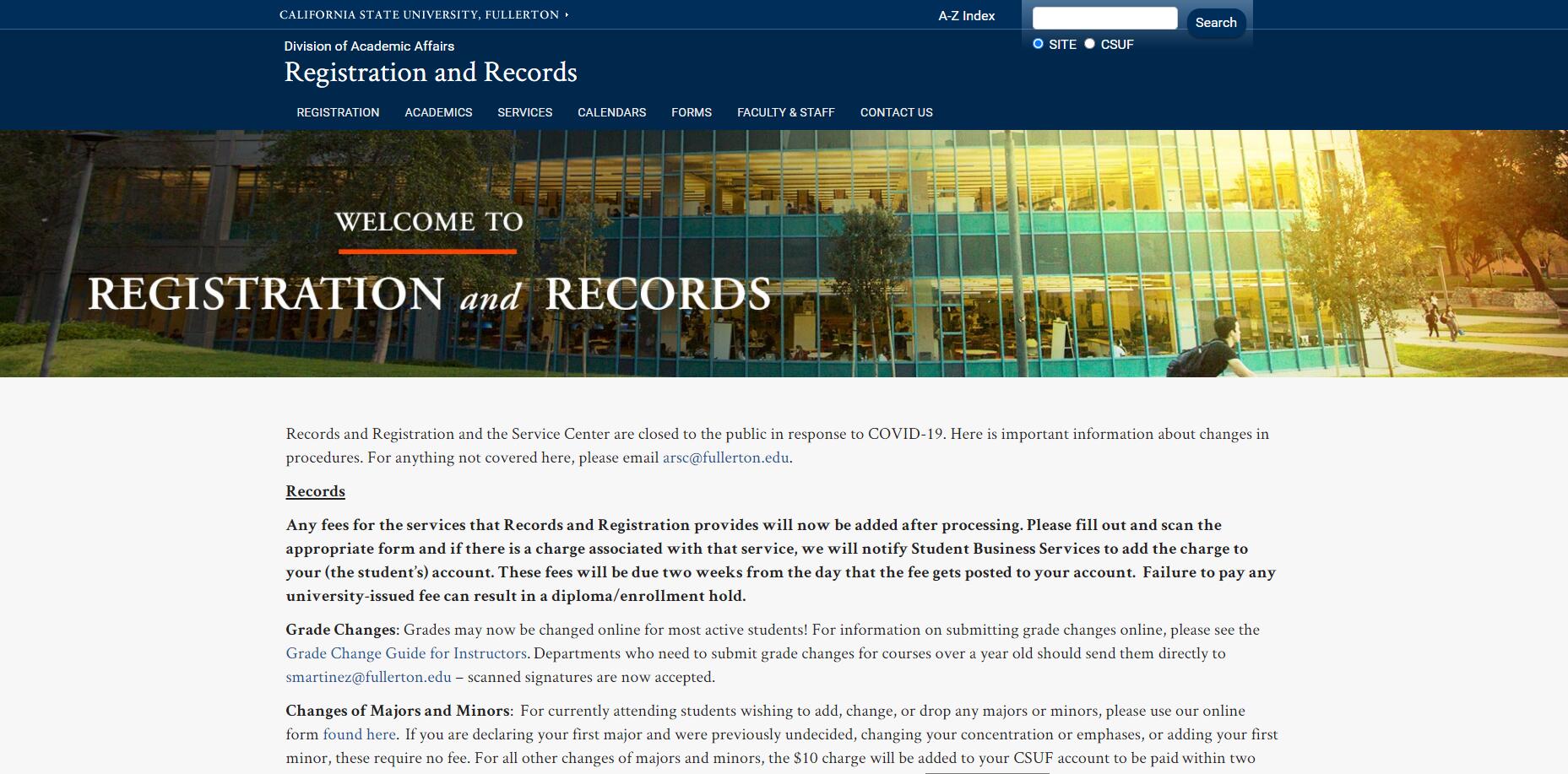 Registration and Records - CSUF